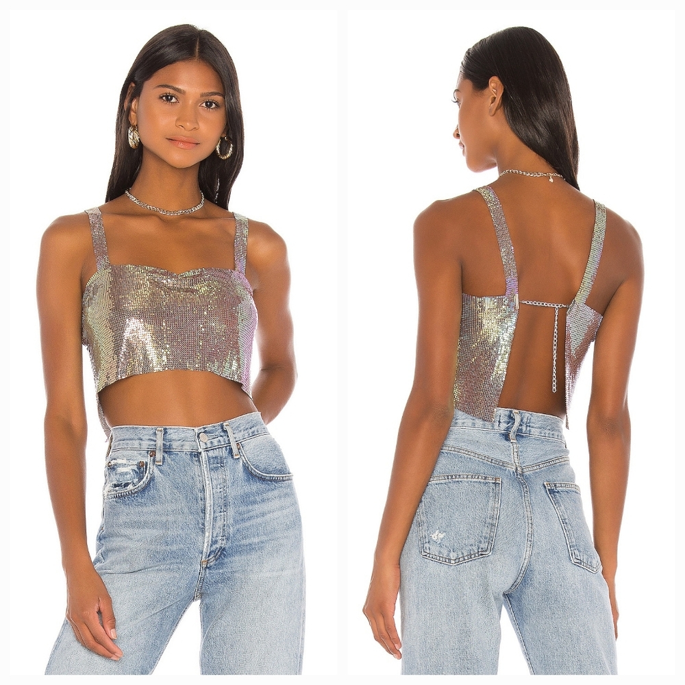 Superdown Shana Chain Crop Top in Multi